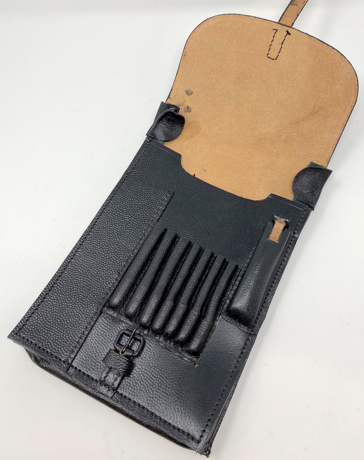 WWII German Map Case, Black Leather