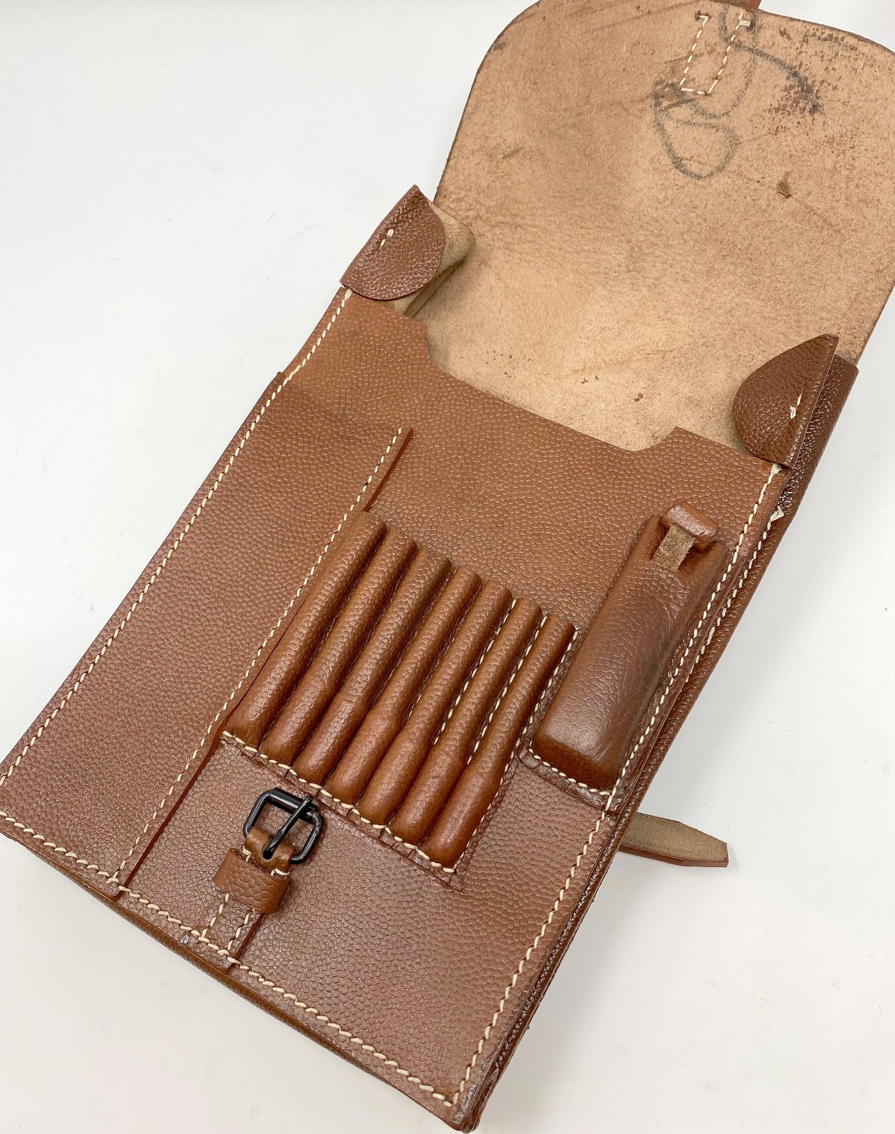 WWII German Map Case, Brown Leather