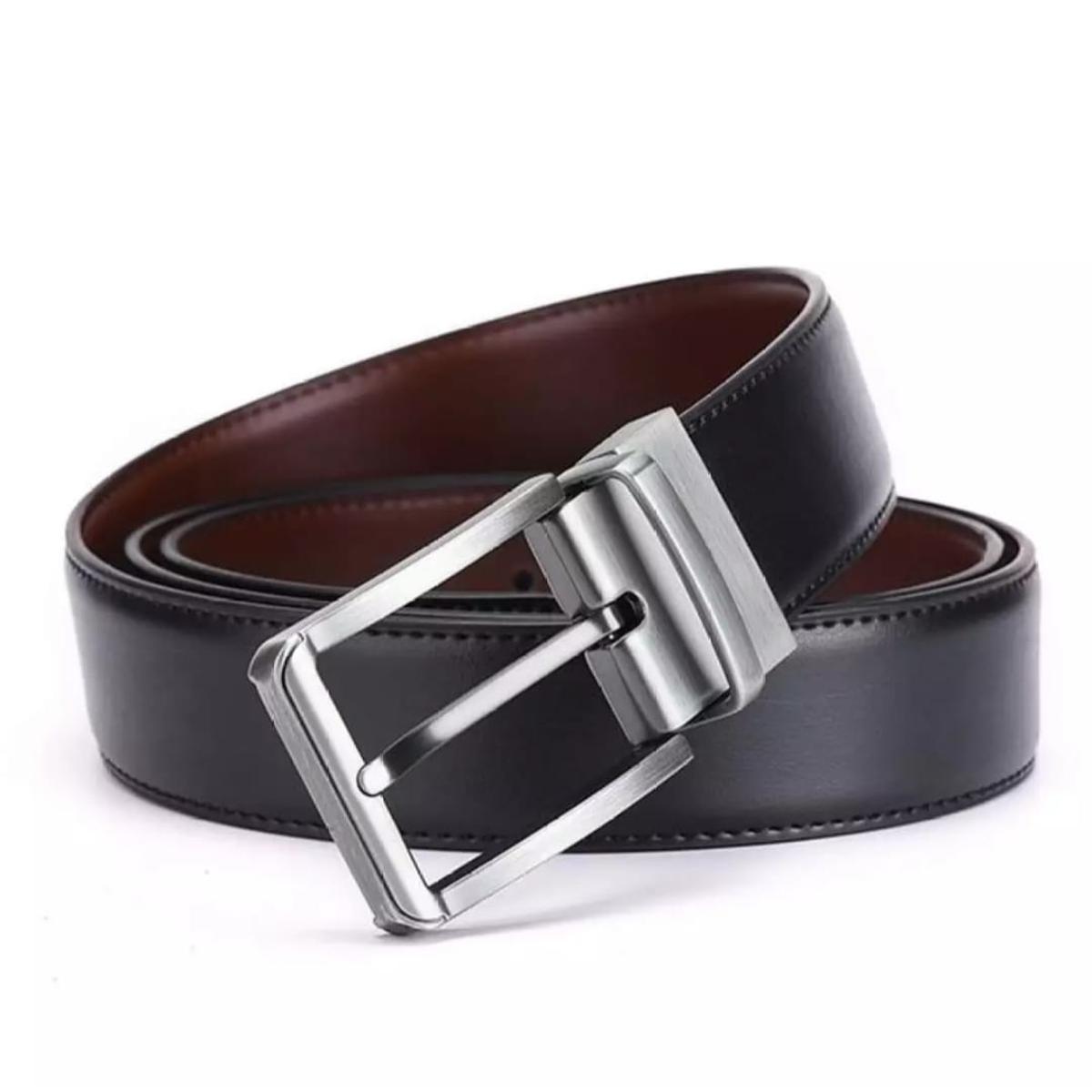 Black Leather Belt with Antique Buckle