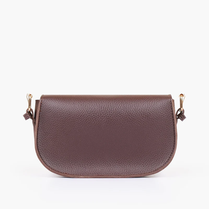 Dark brown east-west shoulder bag