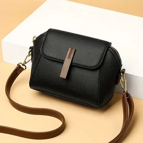 Elegant Brown Flap Crossbody Bag