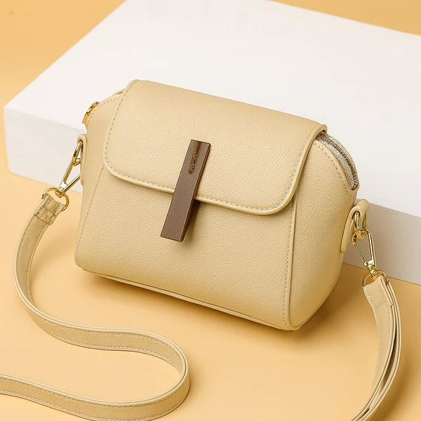 Elegant Brown Flap Crossbody Bag