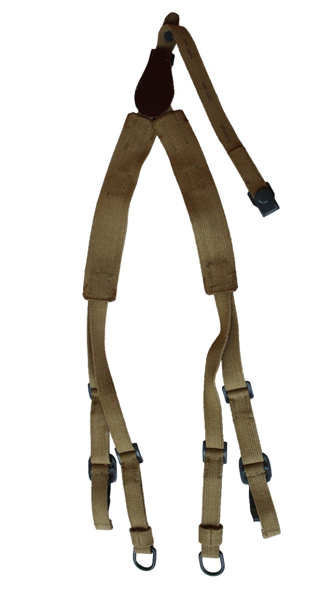 WW2 GERMAN TAN AFRIKA WEB CANVAS Y-STRAPS