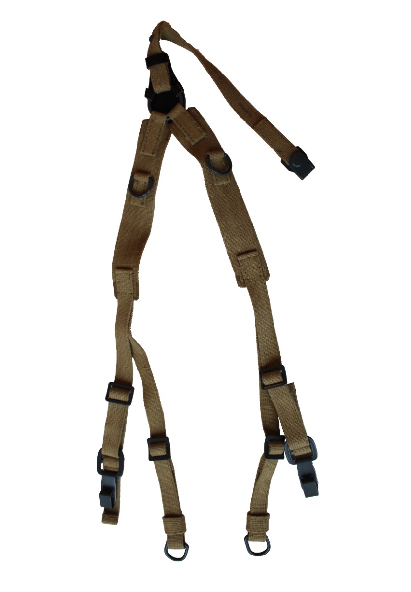 WW2 GERMAN TAN AFRIKA WEB CANVAS Y-STRAPS